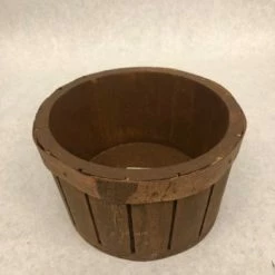 Something Blue Planter Wood Brown Size 7"x4.25" WOOD DECOR