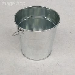 Something Blue DECOR Bucket Galvanized Silver Size 4.25"x4.25" CONTAINER