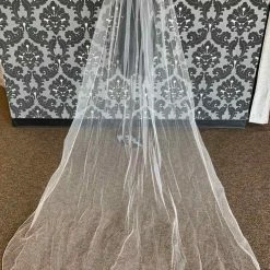 Something Blue Cathedral Plain Edge Ivory Tulle Veil VEILS