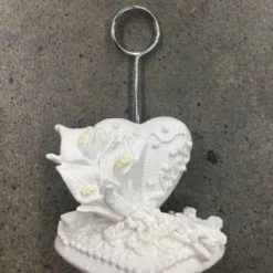 Something Blue Wedding 12ct White Porcelain Heart Shape Place Card Holders