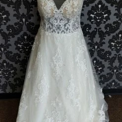 Something Blue WEDDING DRESSES Casablanca 2427 Wedding Dress Size 26 Sequin/Lace Ivory Detachable Ballgown