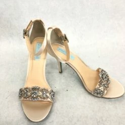 Something Blue Betsey Johnson SB-JUNO Women Heels Rhinestone Champagne Size 9.5 NEW ARRIVALS