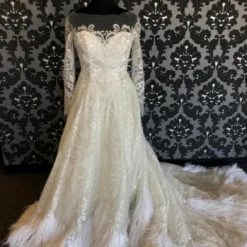 Something Blue Casablanca Women's Wedding Dress Lace Ivory/Silver Size 16 8 Something Blue Casablanca Women's Wedding Dress Lace Ivory/Silver Size 16