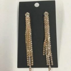 Something Blue Wedding Premier E0257CR-G Jewelry Cubic Zirconia Gold Earrings JEWELRY