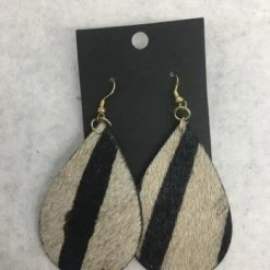 Something Blue Wedding Panache Black/White Zebra Teardrop Earrings JEWELRY