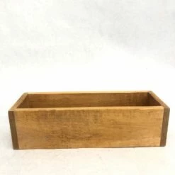 Something Blue Box Wood Honey Stain Size 11.25" X 3" X 4" WOOD DECOR