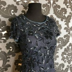 Something Blue Adrianna Papell Women's Formal Sequin Navy Size 4P