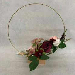 Something Blue 3 Pc Metal Floral Centerpiece Blush/Burgundy/Ivory/Gold DECOR