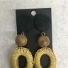 Something Blue Wedding Panache Brown/Black Wood + Wicker Earrings