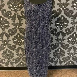Something Blue Ignite Evenings Women Formal Lace/Chiffon Navy Size 16 W/ Shawl FORMAL/MOTHER'S DRESSES