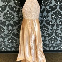 Something Blue Miss Kim 2173 Formal Lace/Satin Champagne Size XL FORMAL/MOTHER'S DRESSES