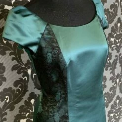 Something Blue FORMAL/MOTHER'S DRESSES Jasmine M150017 Women's Formal Satin/Lace Emerald Size 8 Cocktail