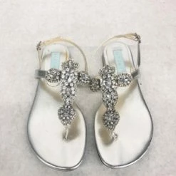 Something Blue NEW ARRIVALS Betsey Johnson SB-Gem Silver Size 6 Flats