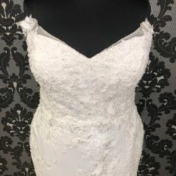 Something Blue Sincerity Bridal 44198 Wedding Dress Lace/Tulle Ivory AS IS HOLE IN BACK DETAIL 8 Something Blue Sincerity Bridal 44198 Wedding Dress Lace/Tulle Ivory AS IS HOLE IN BACK DETAIL