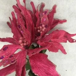 Something Blue Wedding DECOR Poinsettias Glitter Magenta Size 3ct FLORAL