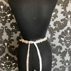 Something Blue Belt Organza Ivory With Rose Gold And Silver Rhinestones BELTS