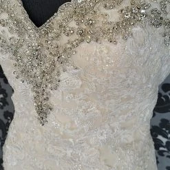 Something Blue Allure Bridal 2667 Wedding Dress Lace Light Gold Size 14 WEDDING DRESSES