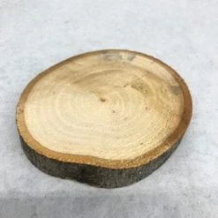 Something Blue Wood Cookie Wood Brown Size Approx. 4" WOOD DECOR