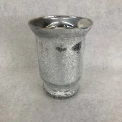 Something Blue DECOR Vase Size 6.25" Glass Silver Mercury Glass Urn VASES