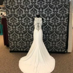 Something Blue WEDDING DRESSES Allure Romance 3063 Women's Wedding Dress Crepe/Lace Ivory 11 Something Blue WEDDING DRESSES Allure Romance 3063 Women's Wedding Dress Crepe/Lace Ivory