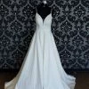 Something Blue WEDDING DRESSES Essense D3080 Wedding Dress Size 12 Satin Ivory Sleeveless A-line