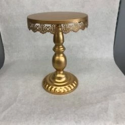 Something Blue Cake Accessories Size 8" Metal Gold RENTAL