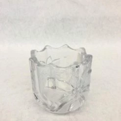 Something Blue Mikasa Votive Holder Glass Clear 3.5" Festive Poinsettia DECOR