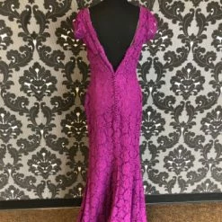 Something Blue Size 12 Light Eggplant Pronovias Floor Lace Cap Sleeve FORMAL DRESSES FORMAL/MOTHER'S DRESSES