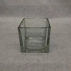 Something Blue DECOR Vase Glass Clear Size 4" Square VASES