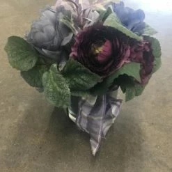 Something Blue Wedding DECOR Michaels Floral Arrangement Glass/Floral Blue/Purple/Green CENTERPIECES