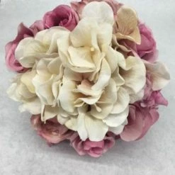Something Blue Wedding Bouquet Floral Ivory/Various Pinks Size 13.5" FLORAL DECOR