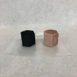 Something Blue Ring Box Size 2pc Velvet Blush/Black ACCESSORIES NEW ARRIVALS