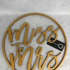 Something Blue Miss To Mrs Gold Wood Sign DECOR