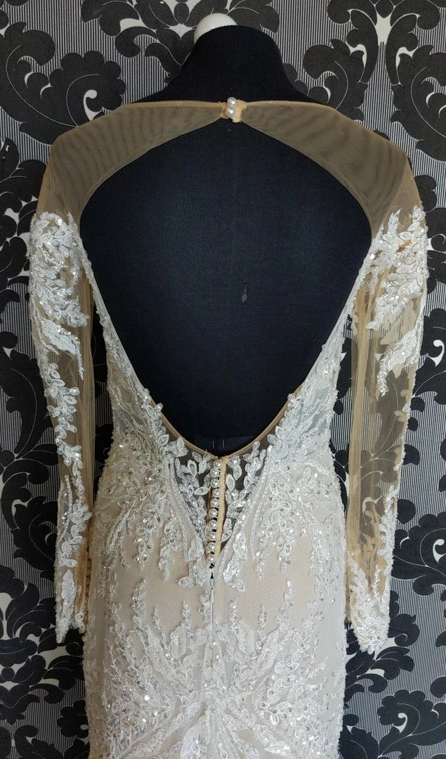 Something Blue WEDDING DRESSES CallaBlanche 121229 Wedding Dress Size 10 Beaded Ivory/Champ Long Sleeve 7 Something Blue WEDDING DRESSES CallaBlanche 121229 Wedding Dress Size 10 Beaded Ivory/Champ Long Sleeve