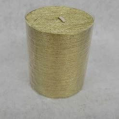 Something Blue Pillar Candle Wax Gold Size 3" CANDLES DECOR