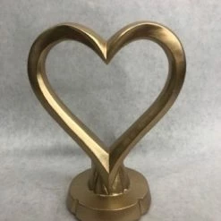 Something Blue DECOR His&Hers Cake Topper Gold Size 6.25" Heart Shaped CAKE ACCESSORIES