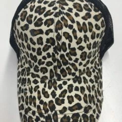 Something Blue Wedding Black Mesh Small Cheetah Print Adjustable Trucker Hat THE PARLOUR