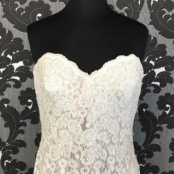 WEDDING DRESSES Size 12 Champagne/Ivory Wtoo Lace Strapless Sheath Sweetheart