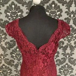 Something Blue Jade Couture K188057 Formal Lace/Beading Cranberry Size 10 FORMAL DRESSES