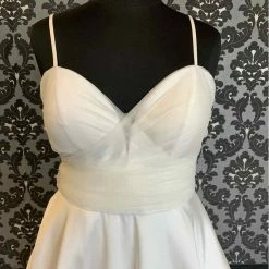 Something Blue Allure Romance 3356 Size 16 Ivory Satin Deep-V Ballgown