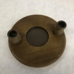 Something Blue His&Hers Unity Candle Holder Wood Brown Size 9" CANDLES