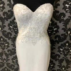 Something Blue Justin Alexander JOSIE 88004 Women's Wedding Dress Crepe Ivory Size 10 WEDDING DRESSES