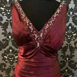 Something Blue Jade By Jasmine J1178 Formal Organza Plum Size 14