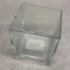 Something Blue Vase Glass Clear Size 4.5" Square VASES