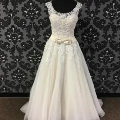 WEDDING DRESSES David Tutera 215263 Women's Wedding Dress Tulle/Lace Size 12