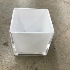 Something Blue Wedding Vase Glass White Size 5"x5"x5" Square VASES