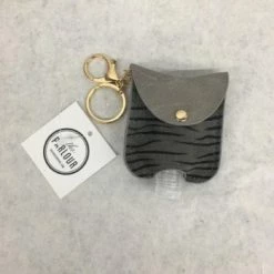 Something Blue Wedding JEWELRY Gray Tiger Print Hand Sanitizer Key Chain