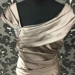 Something Blue Wedding Jasmine Formal Satin Mocha Size 8 Ruched