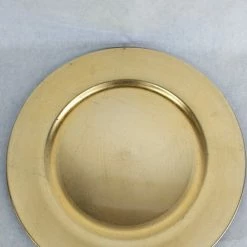 Something Blue Chargers Size 13" Plastic Gold RENTAL NEW ARRIVALS