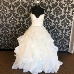 Something Blue Mori Lee Women's Wedding Dress Tulle/Lace Ivory Size 8 Tulle